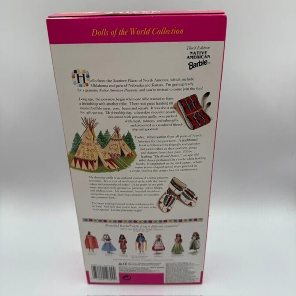 Native American Barbie Dolls of the World 3rd Edition 1993 Mattel 12699 Pink New